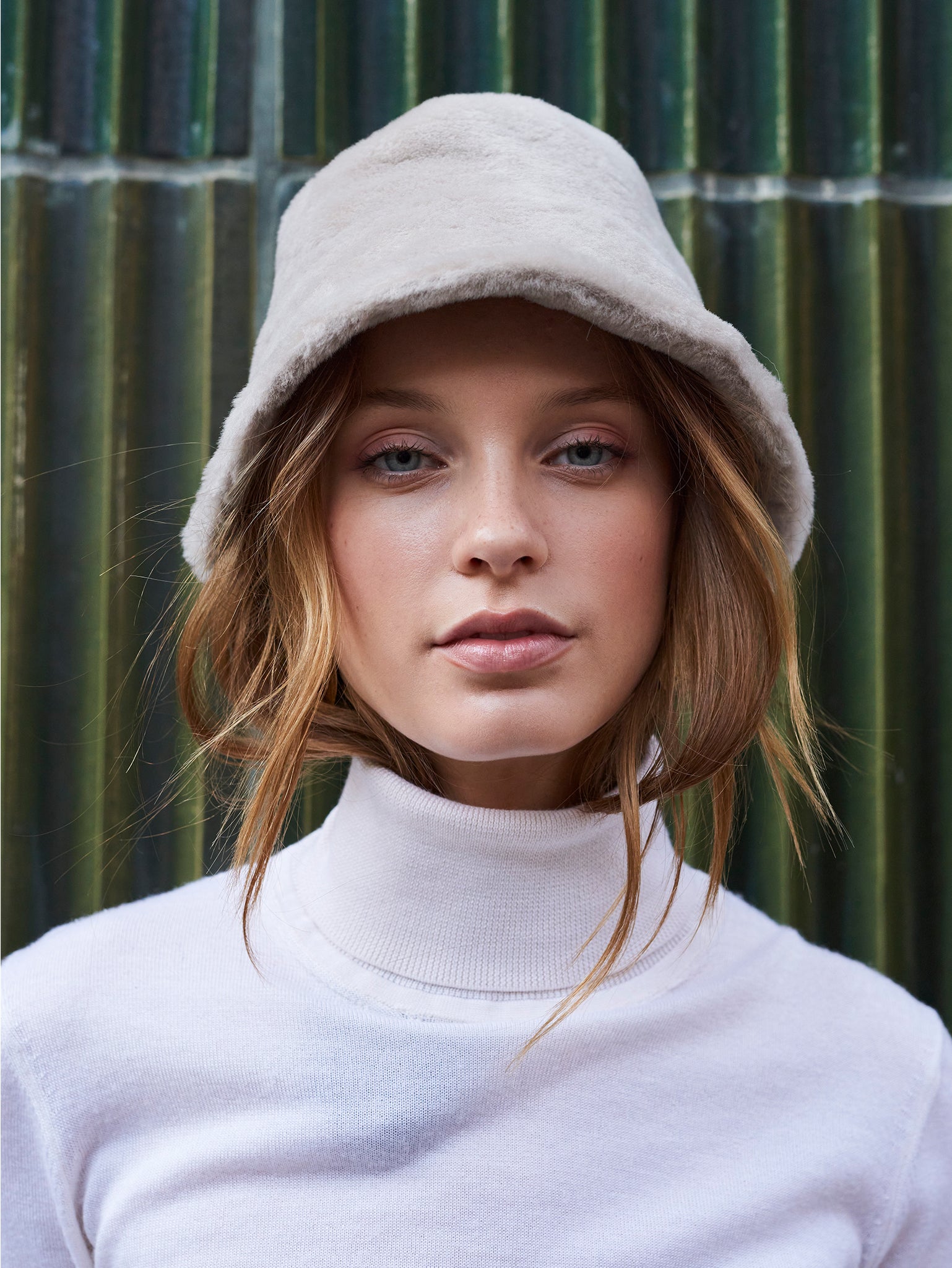 Merino Shearling Nappa Bucket Hat