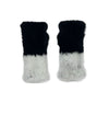 Two Tone Knitted Mink Fingerless Gloves