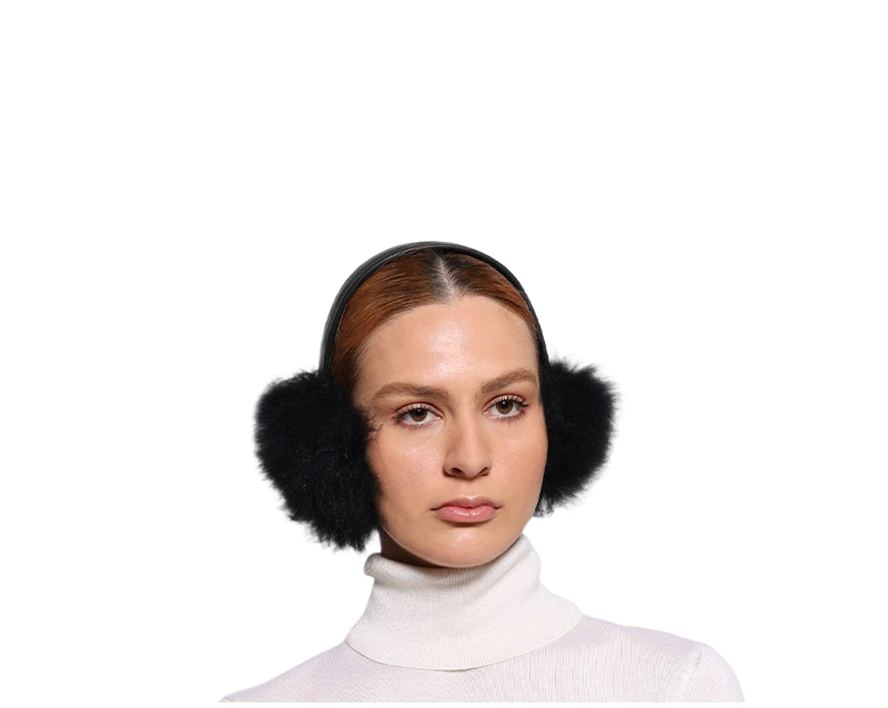 Solid Dyed Cashmere Shearling Earmuffs