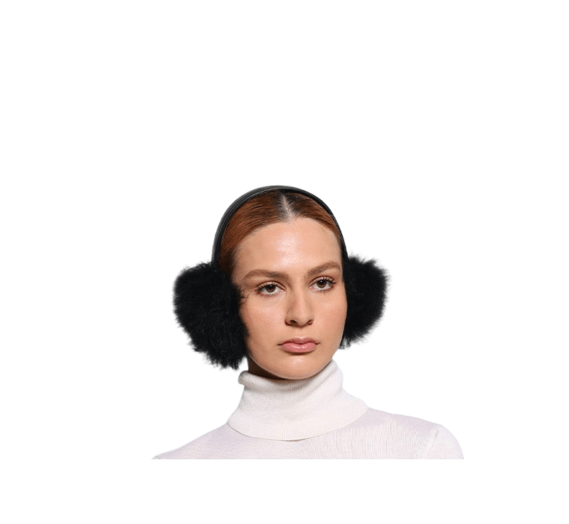 Solid Dyed Cashmere Shearling Earmuffs
