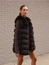 The Lynne Fox Fur and Suede Vest
