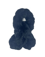 Ruffled Knitted Rex Rabbit Pull Through Scarf in Black