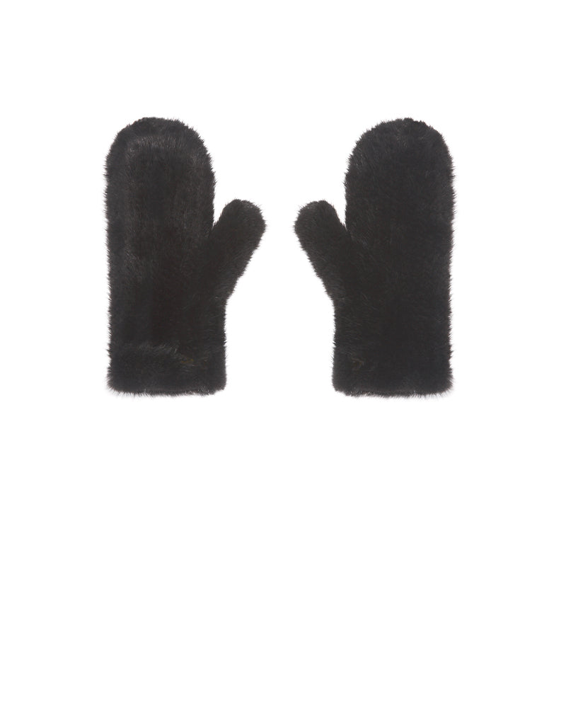 Knitted Mink Mittens