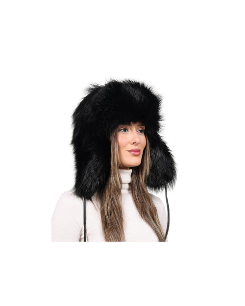 Oversized  Fox Trapper Hat