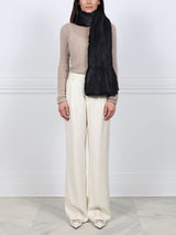 Knitted Mink Ruffle Scarf