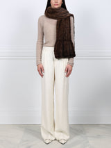 Knitted Mink Ruffle Scarf