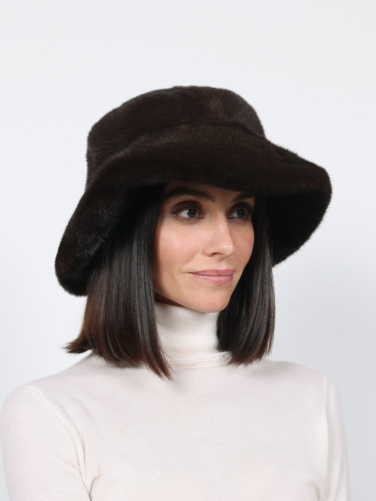 New Pologeorgis 100% Mink Fur Hat The Knit Mink Fur Hat with Fox Pom in Multiple Colors  main image 2