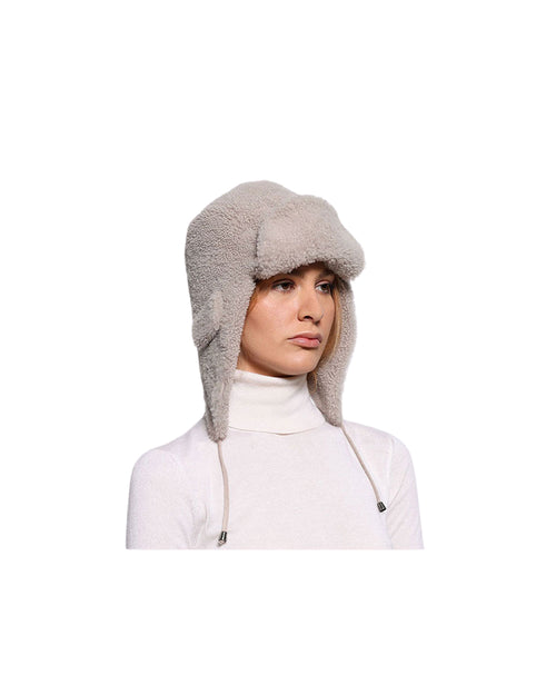 Curly Shearling Trapper Hat in Multiple Colors