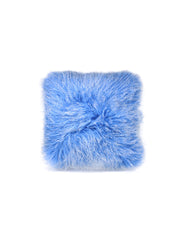 Blue Frosted Curly Shearling Pillow