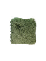 Curly Shearling Pillow in Green