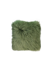 Curly Shearling Pillow in Green