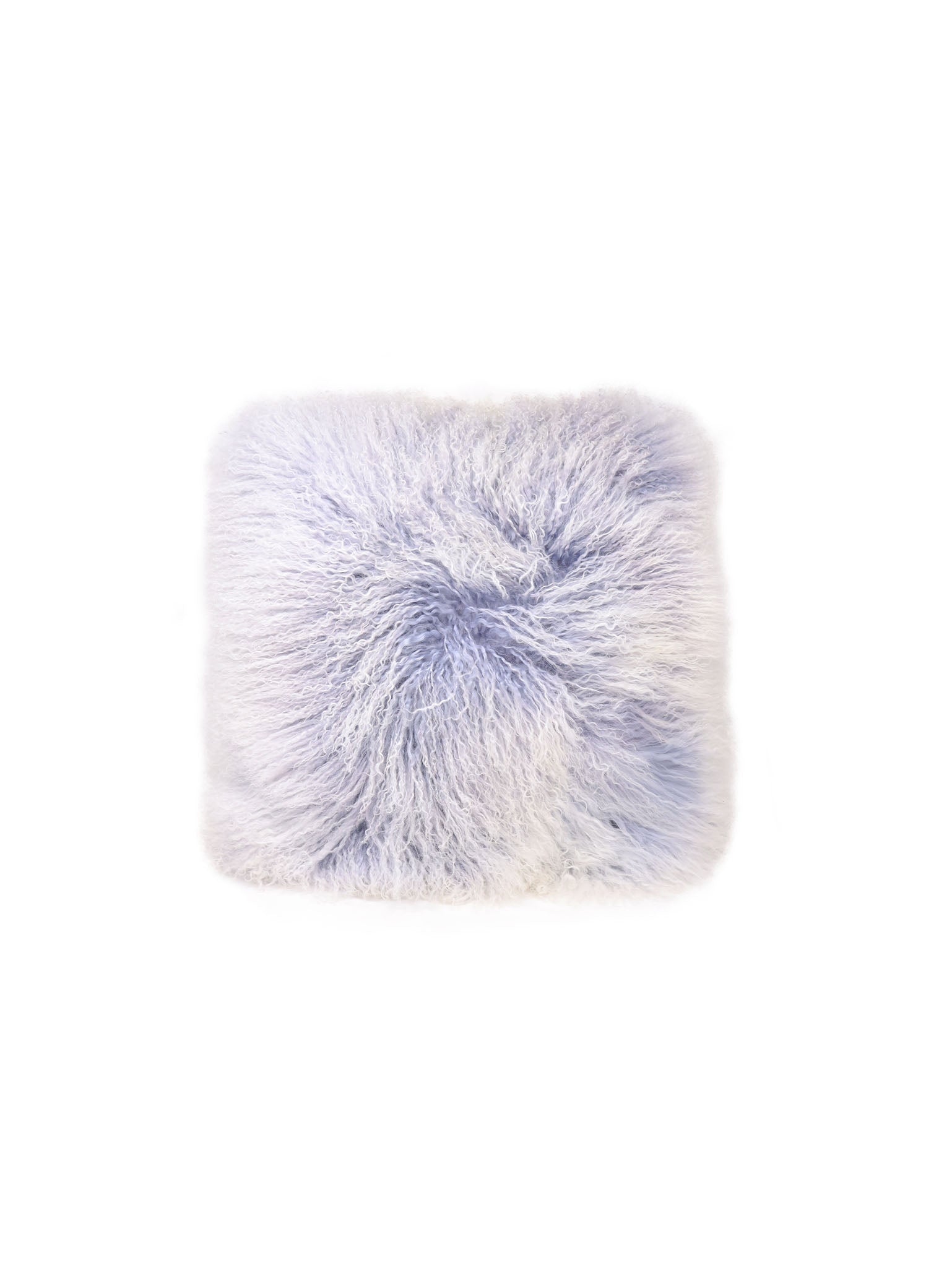 Blue Frosted Curly Shearling Pillow