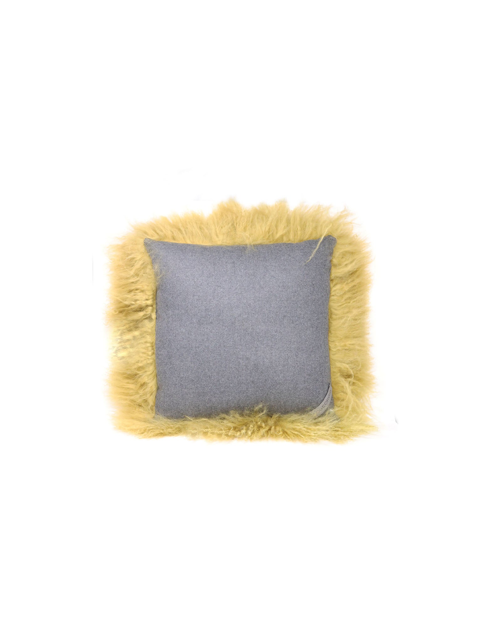 Curly Shearling Pillow in Gold