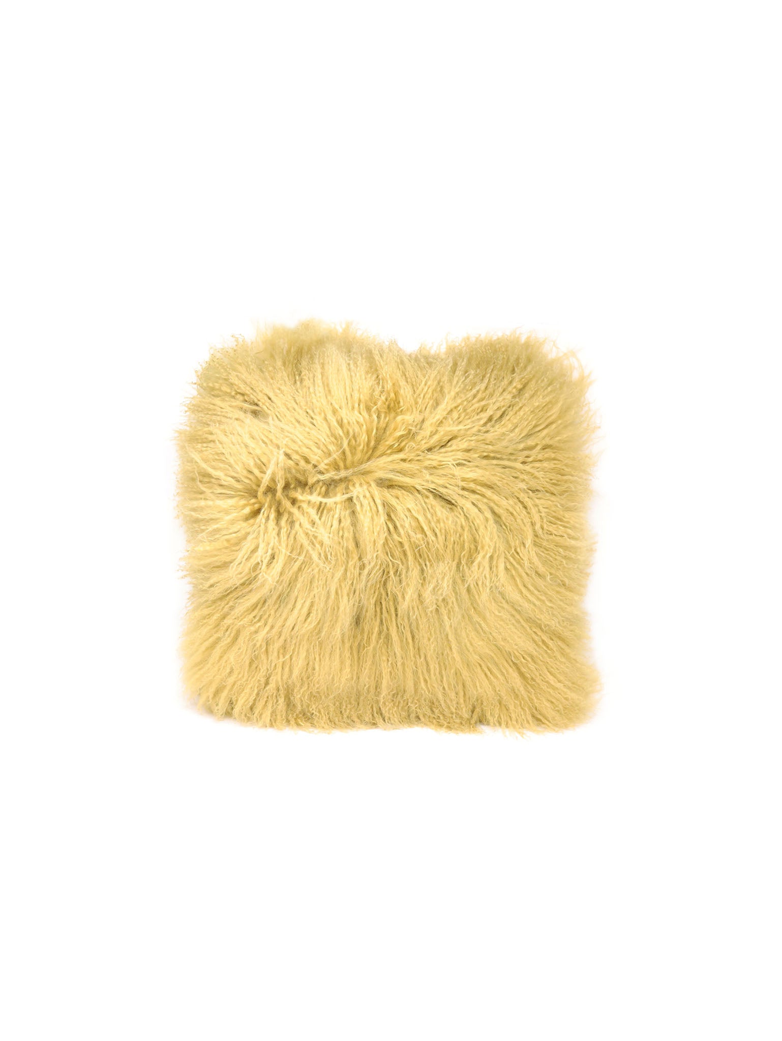 Curly Shearling Pillow in Gold
