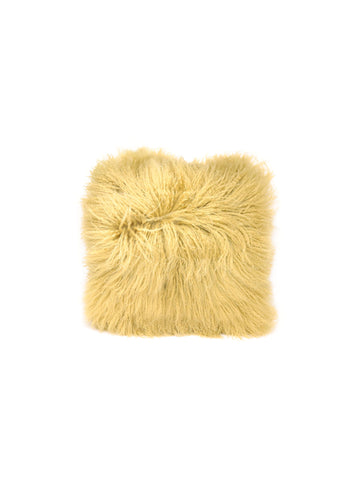 Curly Shearling Pillow in Gold