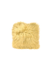 Curly Shearling Pillow in Gold