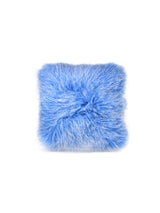 Blue Frosted Curly Shearling Pillow