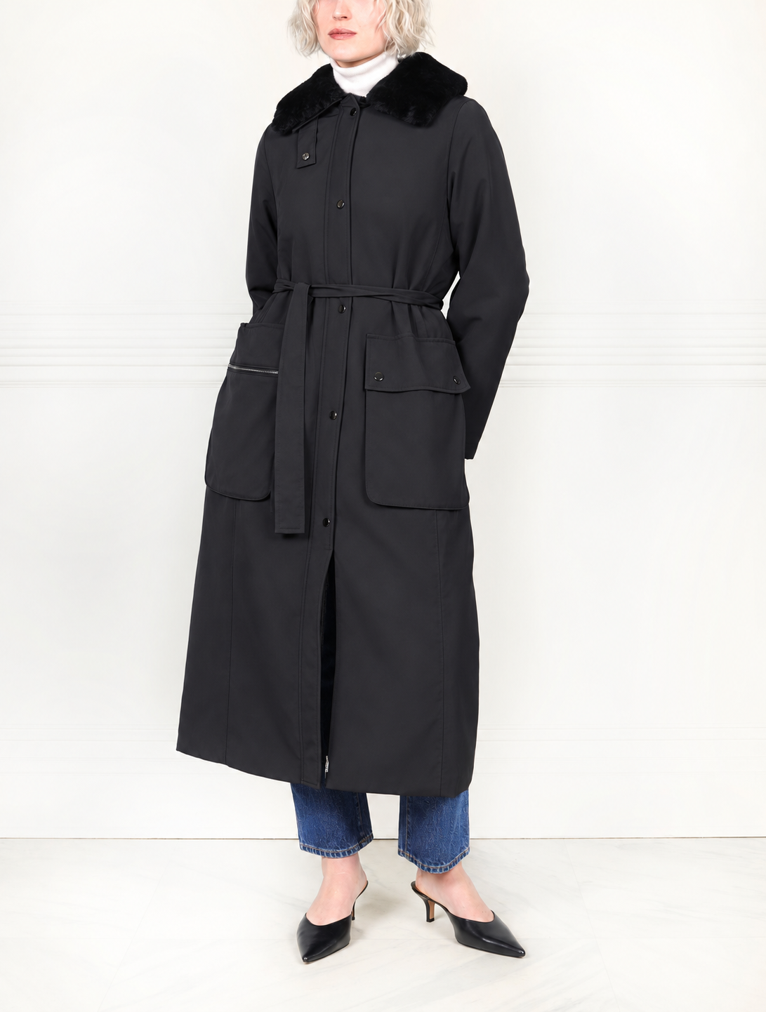 The Gloria Fur Lined Raincoat