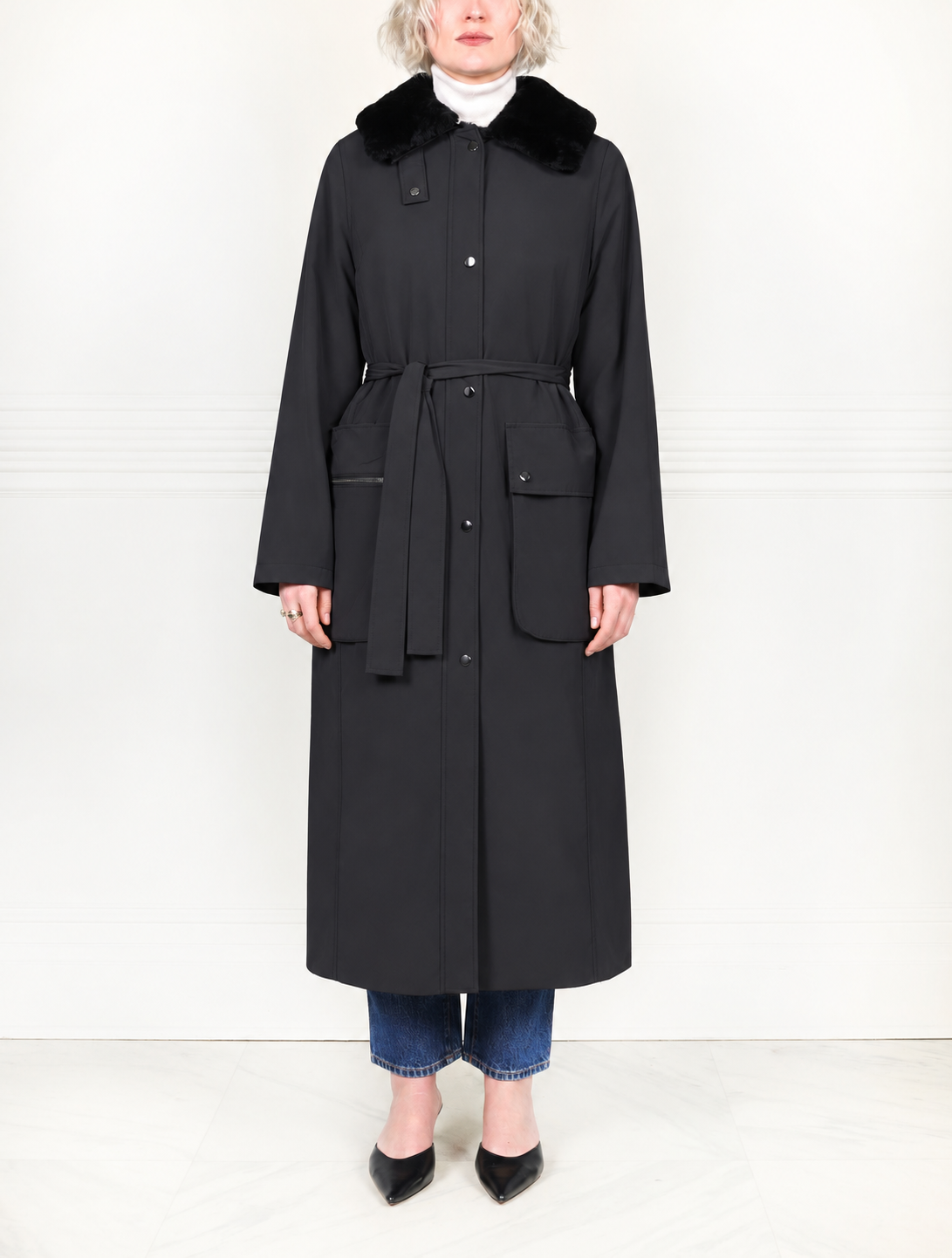 The Gloria Fur Lined Raincoat
