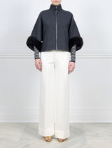 The Maren Wool Jacket with Mink Fur Trim