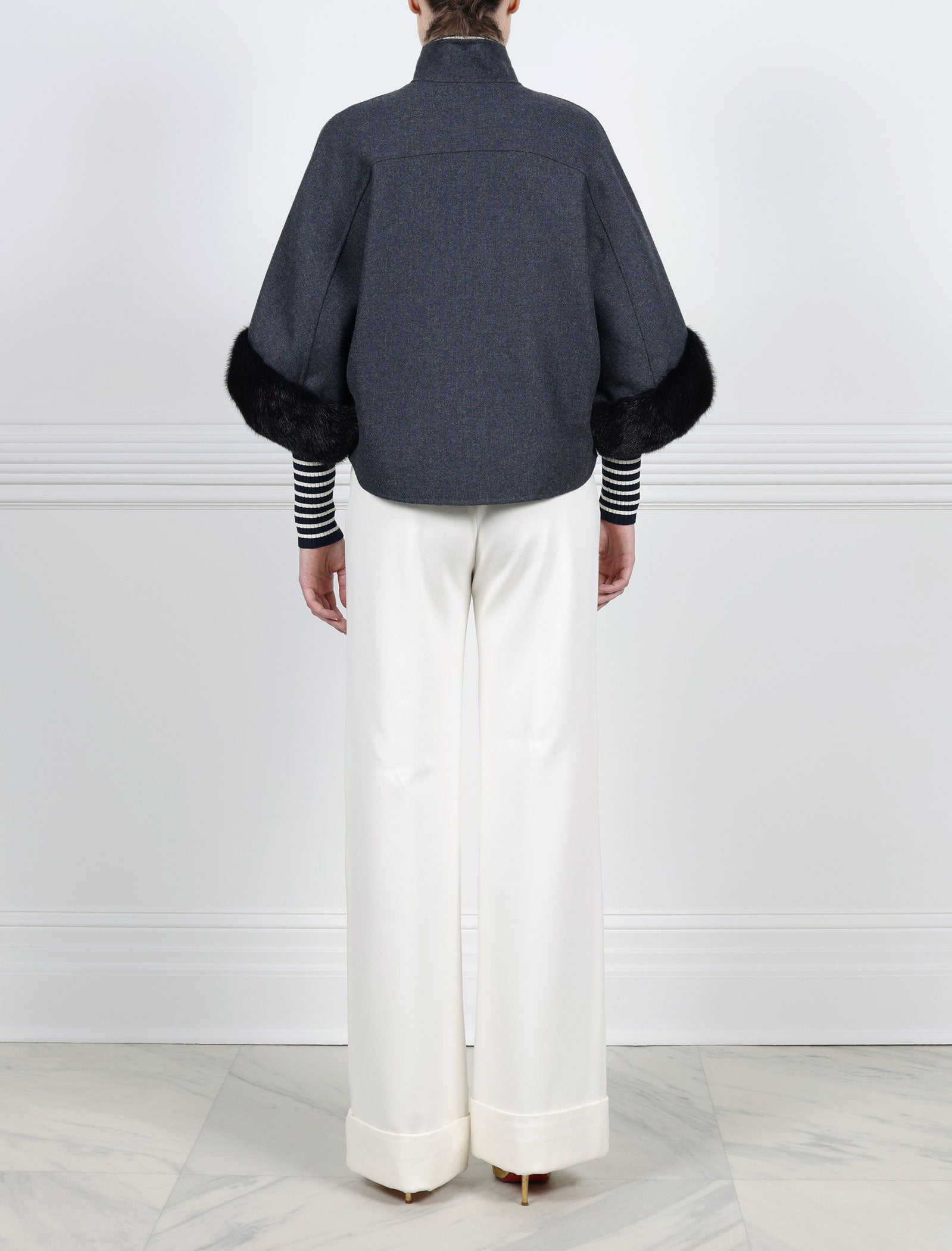 The Maren Wool Jacket with Mink Fur Trim