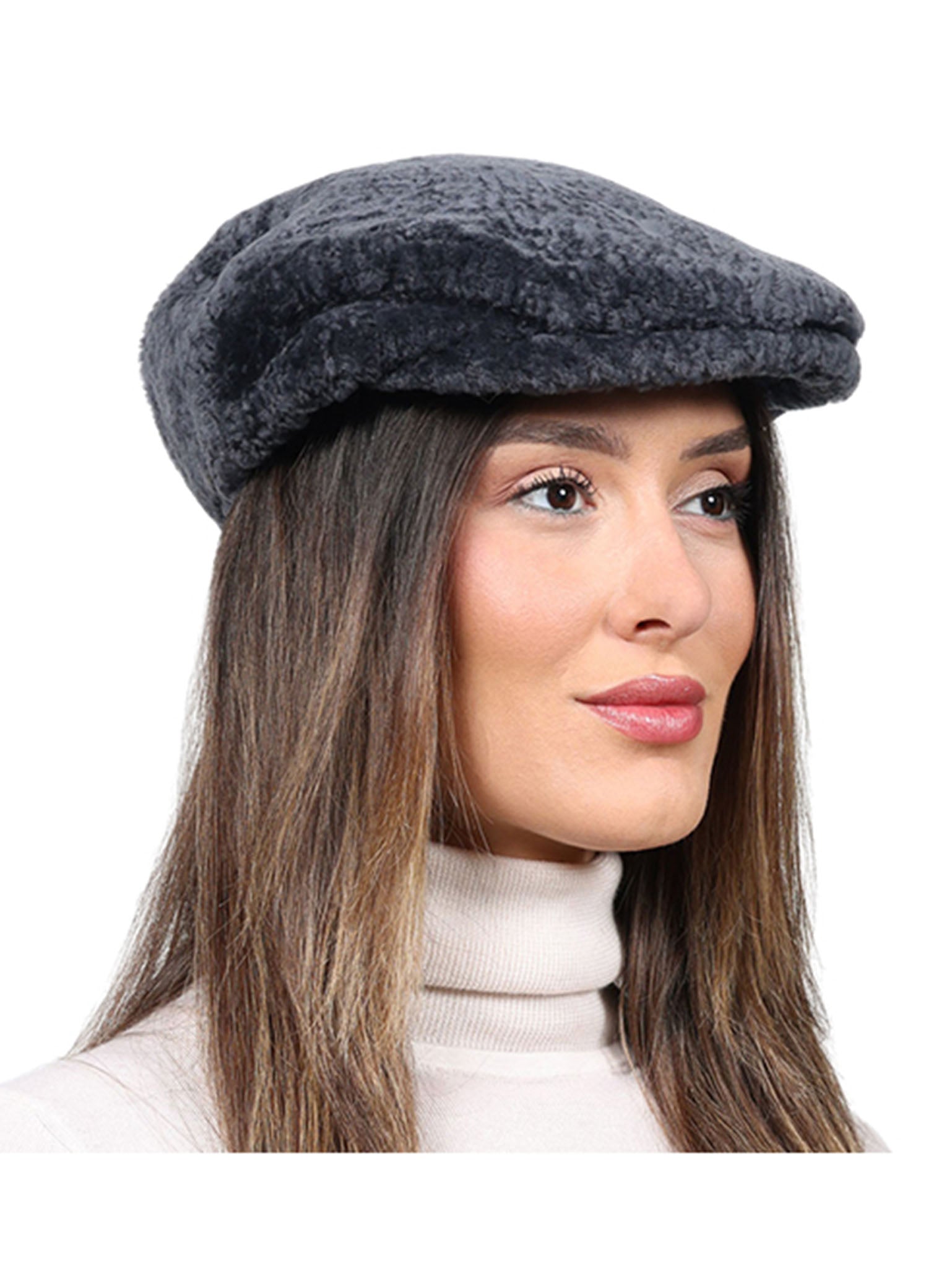 Curly Shearling Driver Hat