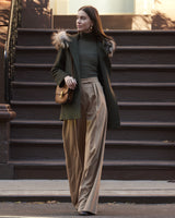 The Easton Loden Wool Coat with Fur Trim