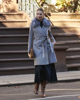 The Amal Wool Coat with  Fur Collar