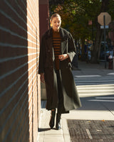 The Lia Oversized Wool Coat with Mink Fur Collar