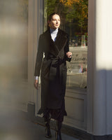 The Lottie Wool Coat with Mink Fur Collar