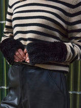 The Short Mink Knitted Fingerless Fur Gloves
