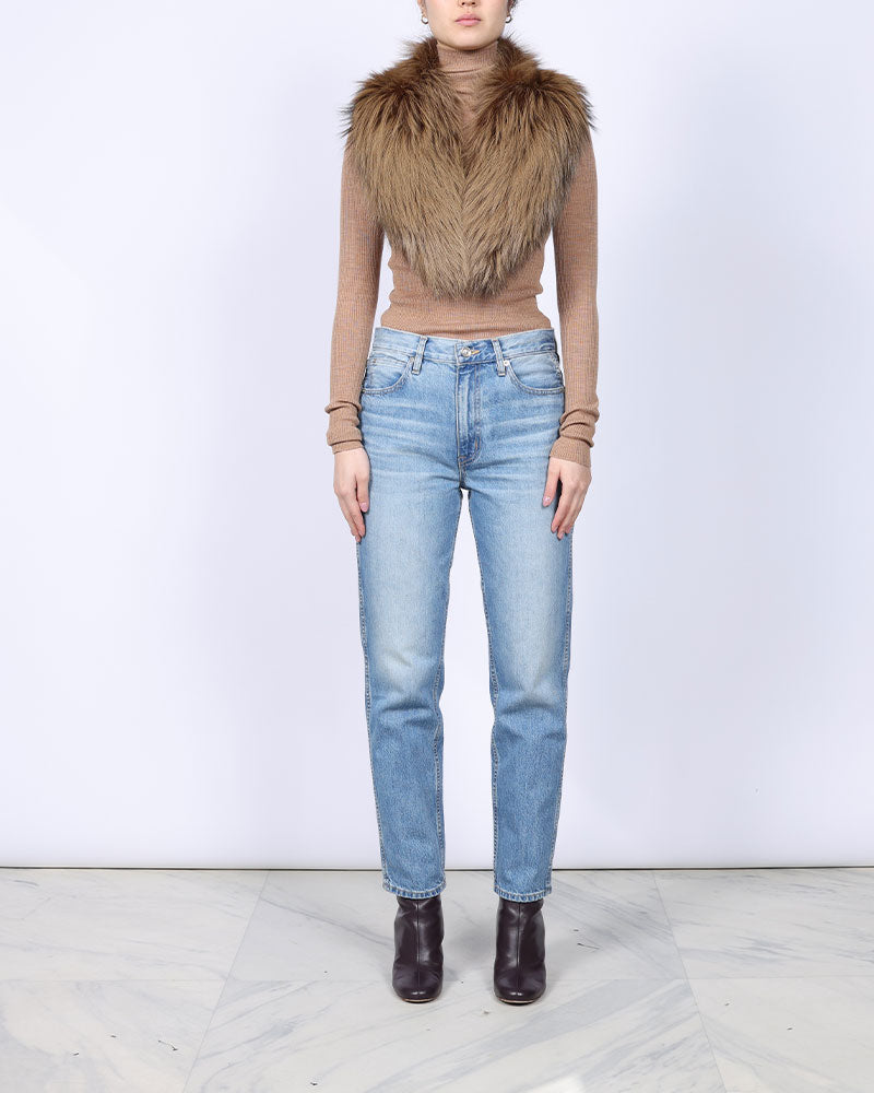 Dyed Silver Fox Fur Collar