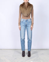 Dyed Silver Fox Fur Collar