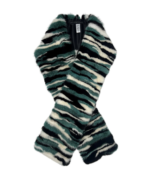 Upcycled Mink Fur Scarf in Green