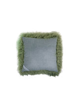 Curly Shearling Pillow in Green