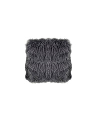 Curly Shearling Pillow in Dark Grey