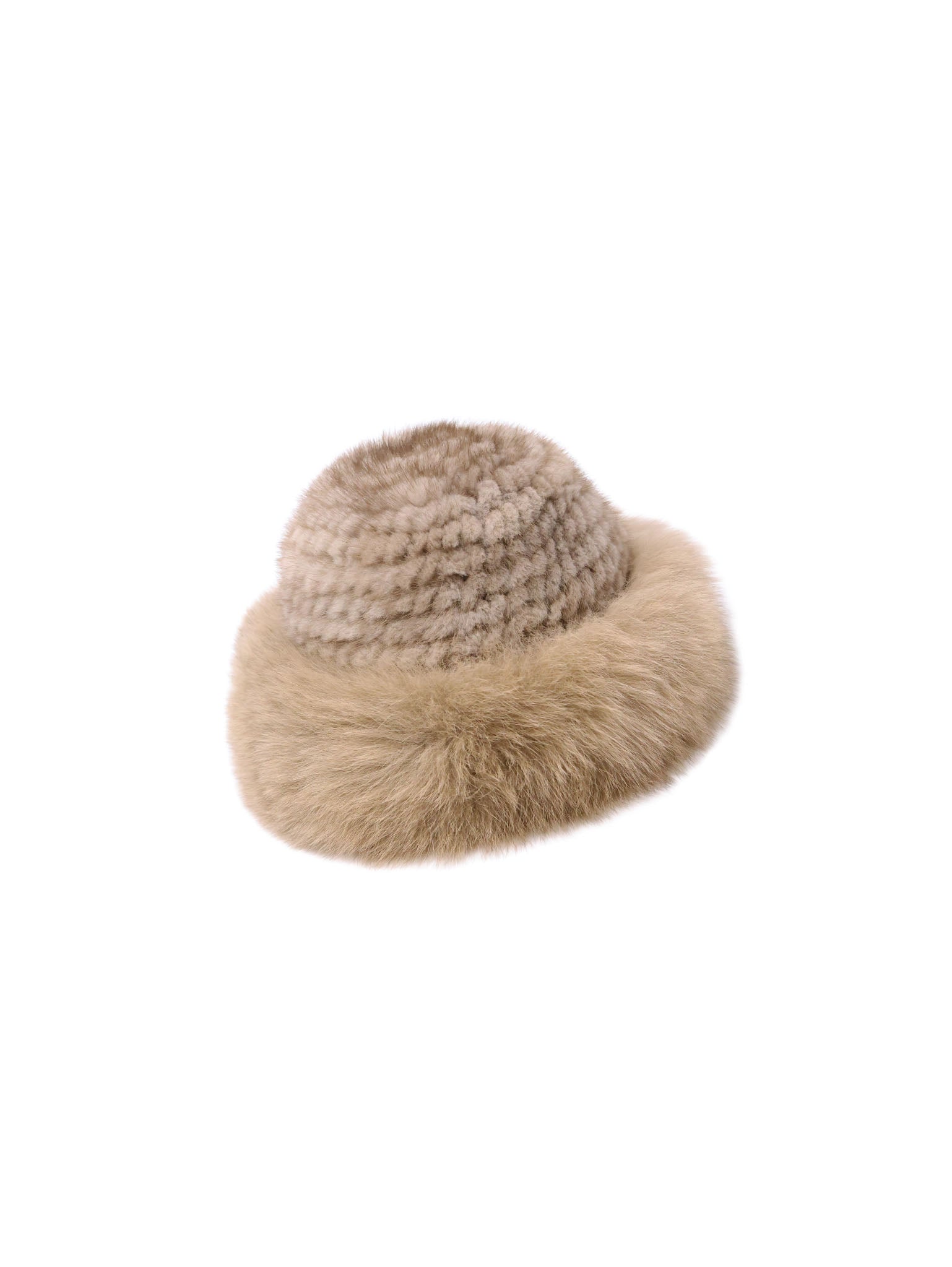 The Knit Mink Fur Hat with Fox Trim