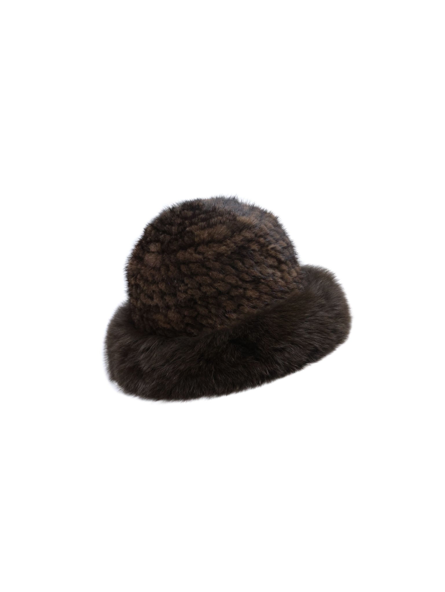 The Knit Mink Fur Hat with Fox Trim