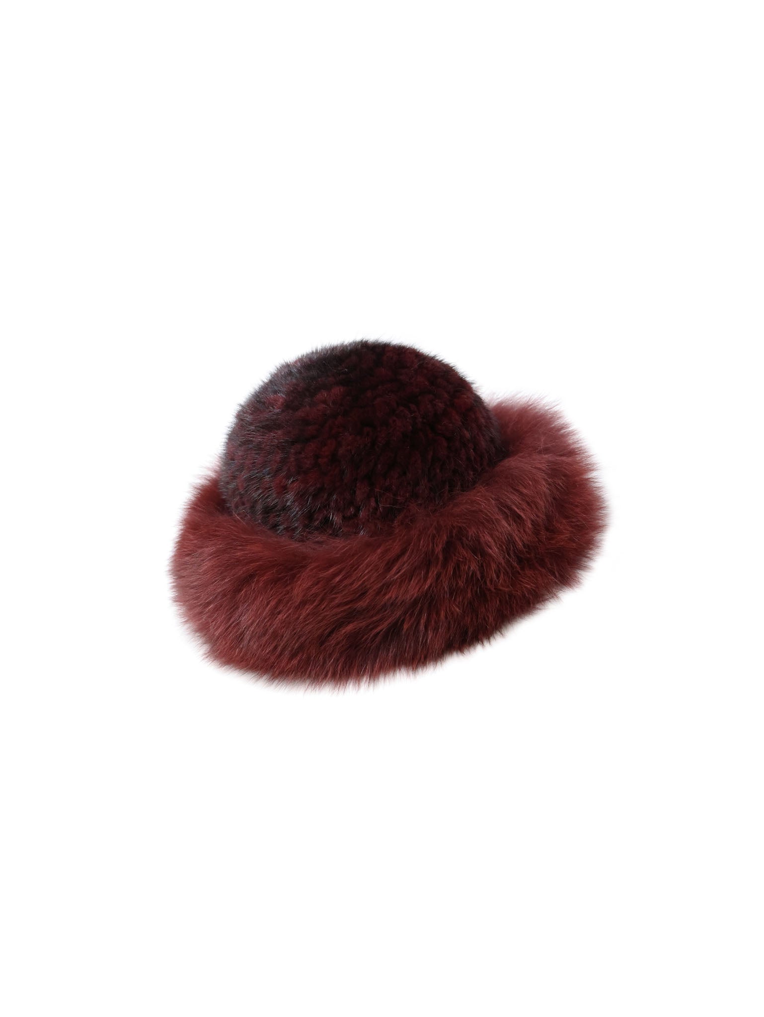 The Knit Mink Fur Hat with Fox Trim