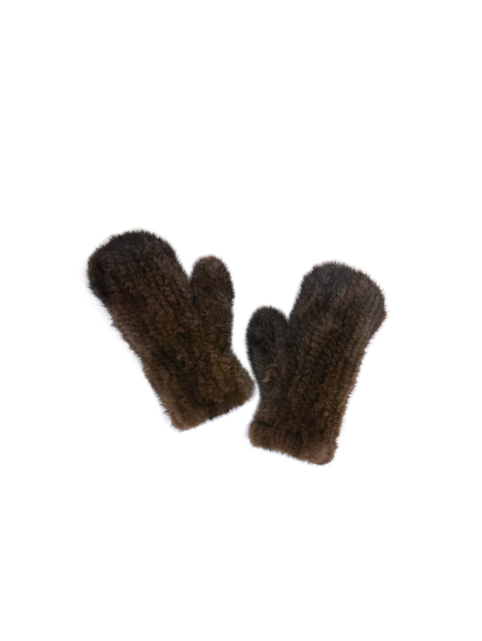 Knitted Mink Mittens