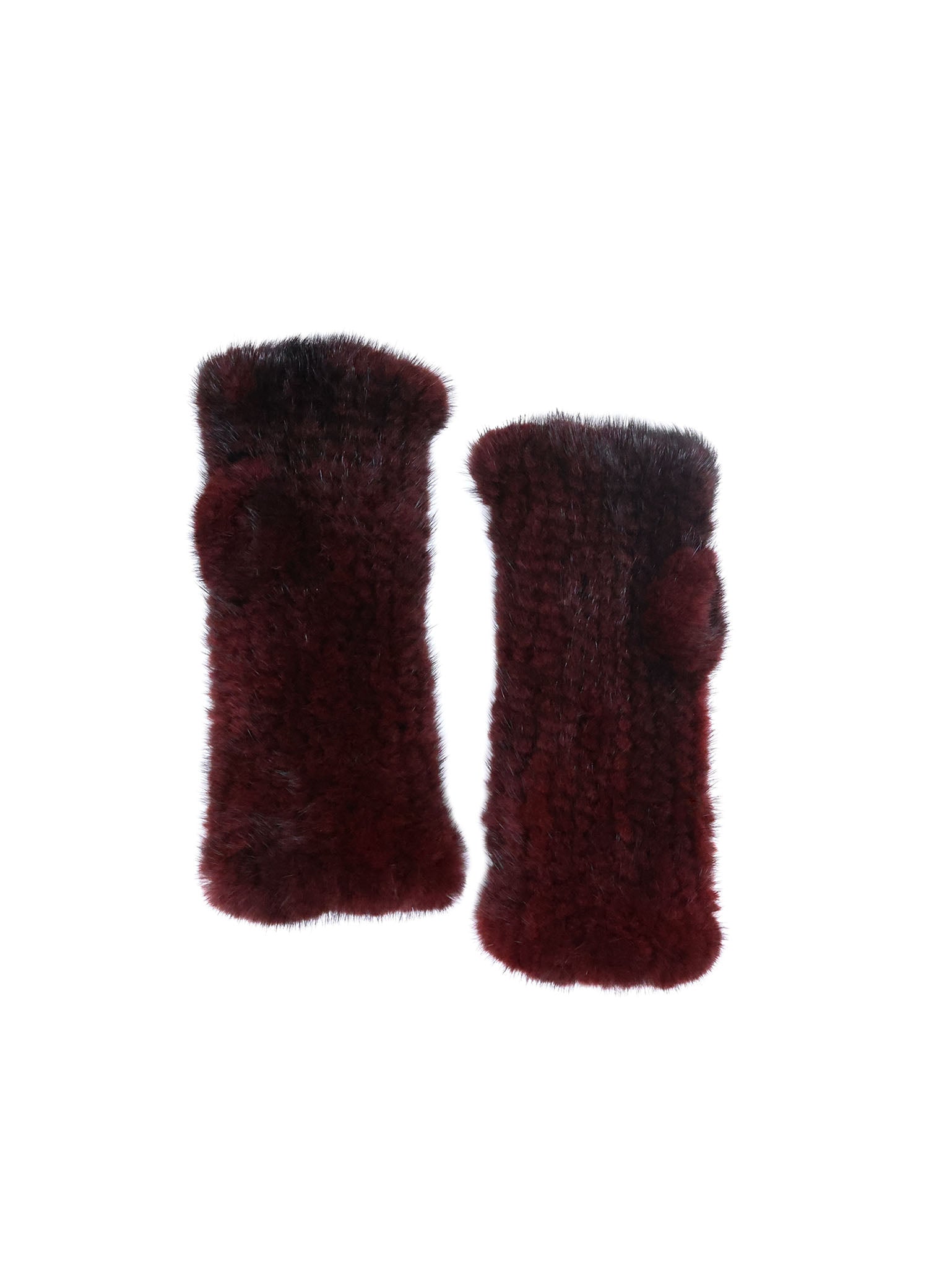The Short Mink Knitted Fingerless Fur Gloves