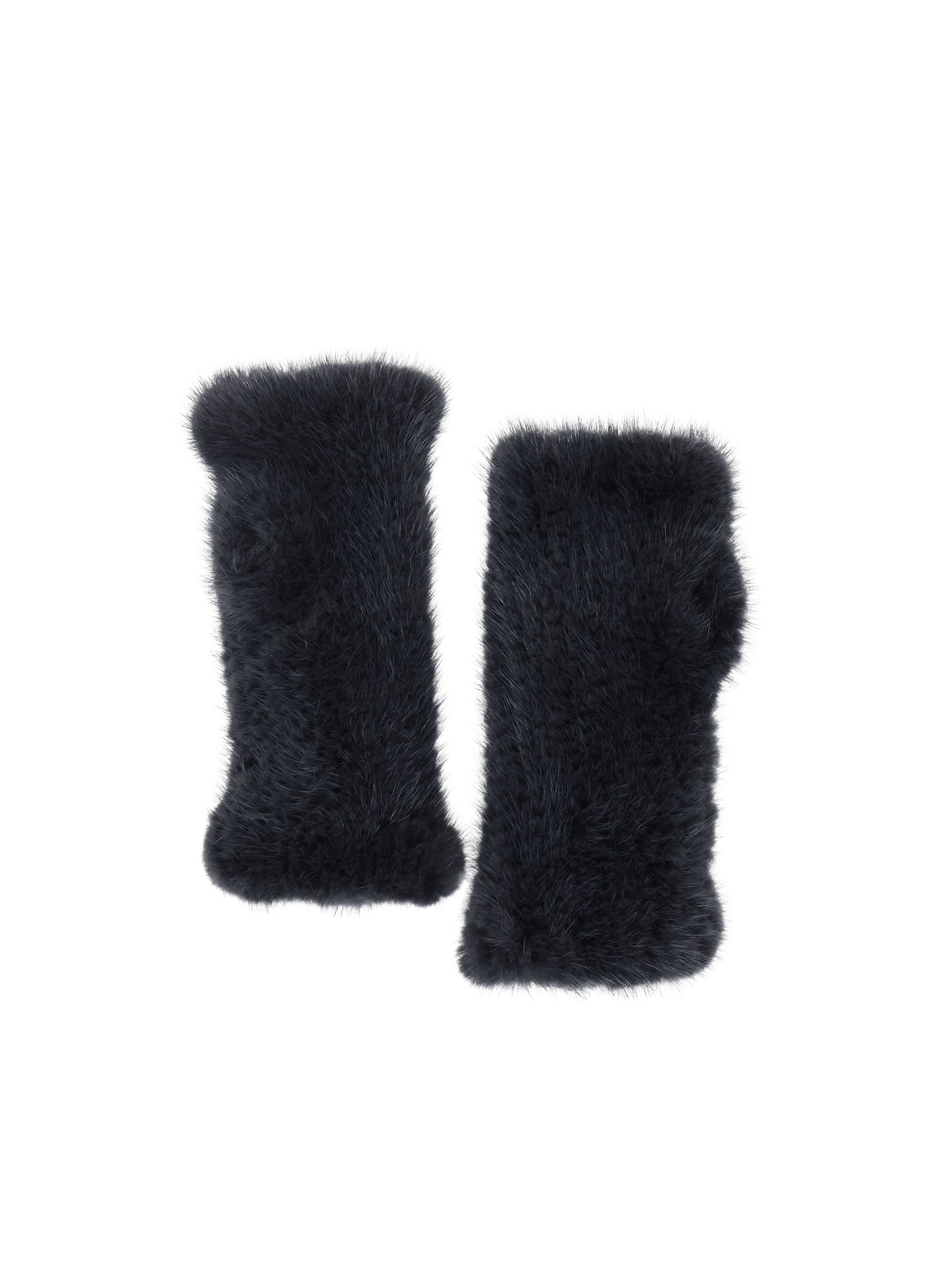 The Short Mink Knitted Fingerless Fur Gloves