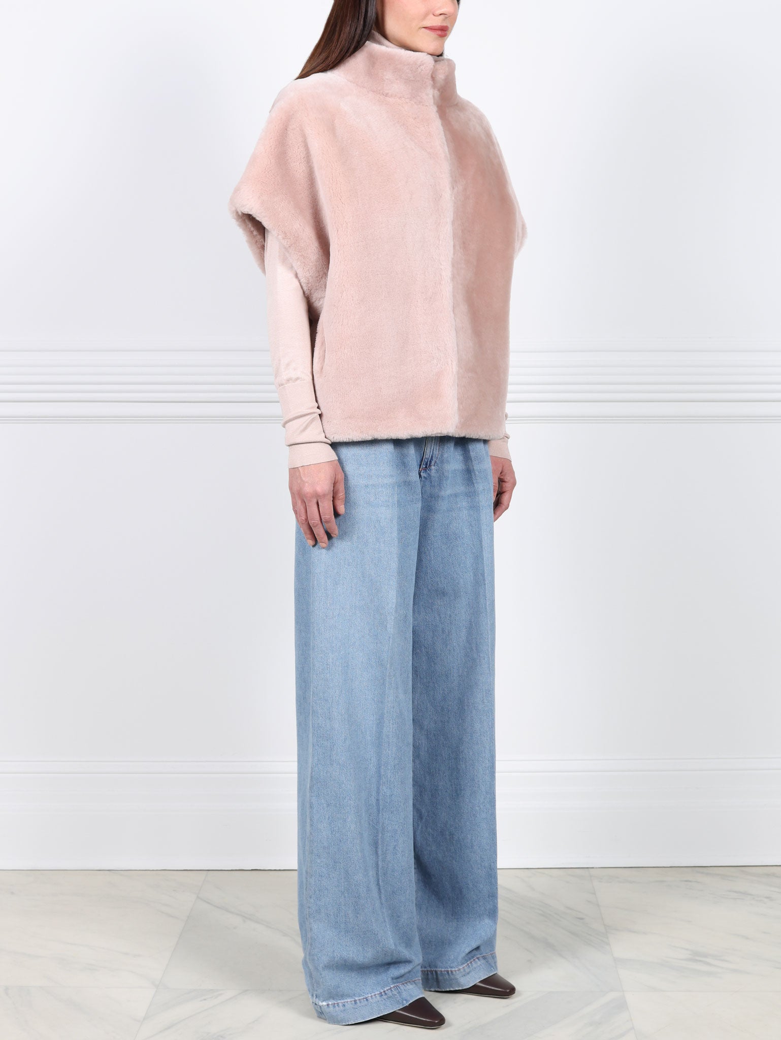 The Alyssa  Shearling Cocoon Vest