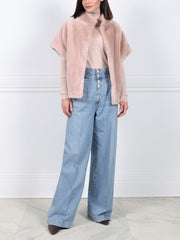 The Alyssa  Shearling Cocoon Vest