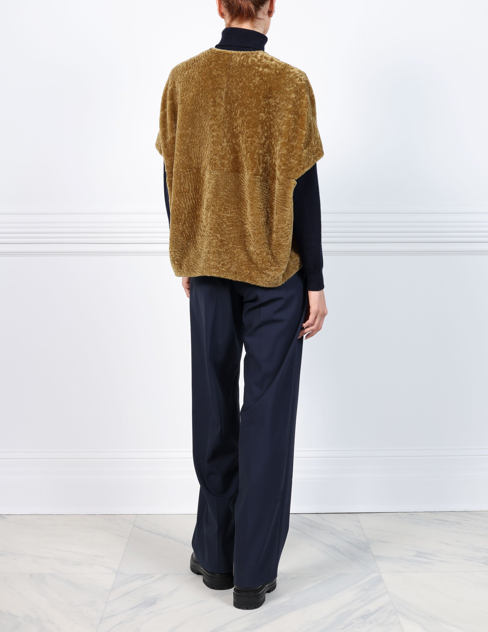 The Frannie Shearling Cocoon Vest