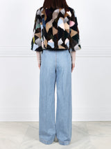 Upcycled Multi Mink  Crop Jacket