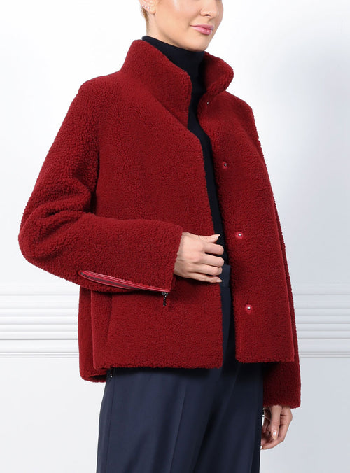 10563X-MERLOT-CURLY-SHEARLING-STAND-COLLAR-JACKET-WITH-ZIPPERS
