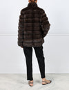 The Addison Horizontal Sable Fur & Suede Coat