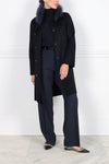 Shearling Trimmed Double Faced Wool Cashmere Coat