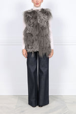 Multi Media Shearling Vest